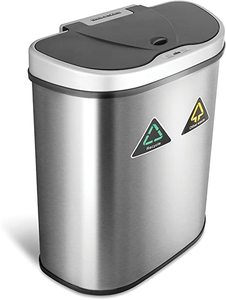 lot 21923 image: Nine Stars Automatic Touchless Infrared Motion Sensor Trashcan Recycler 18.5 gallon