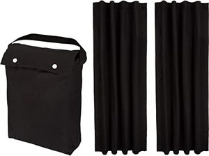 lot 21943 image: Amazon Basics Portable Window Blackout Curtain Shade with Suction Cups for Travel, Kids, and Baby Nursery - 50 x 78, Black - 2pack