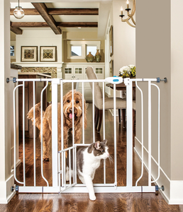 lot 16594 image: Carlson Extra Wide Walk Through Gate With Small Pet Door