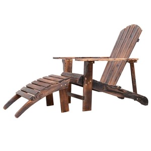 lot 16500 image: Outsunny Adirondack Chair With Ottoman