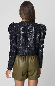 lot 21900 image: BlankNYC Womens Black Sequined Jacket, Medium