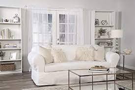 lot 8627 image: Classic Slipcovers Wden2pc10wht Sofa Slipcover 2 Piece Separate Cushion Cover...