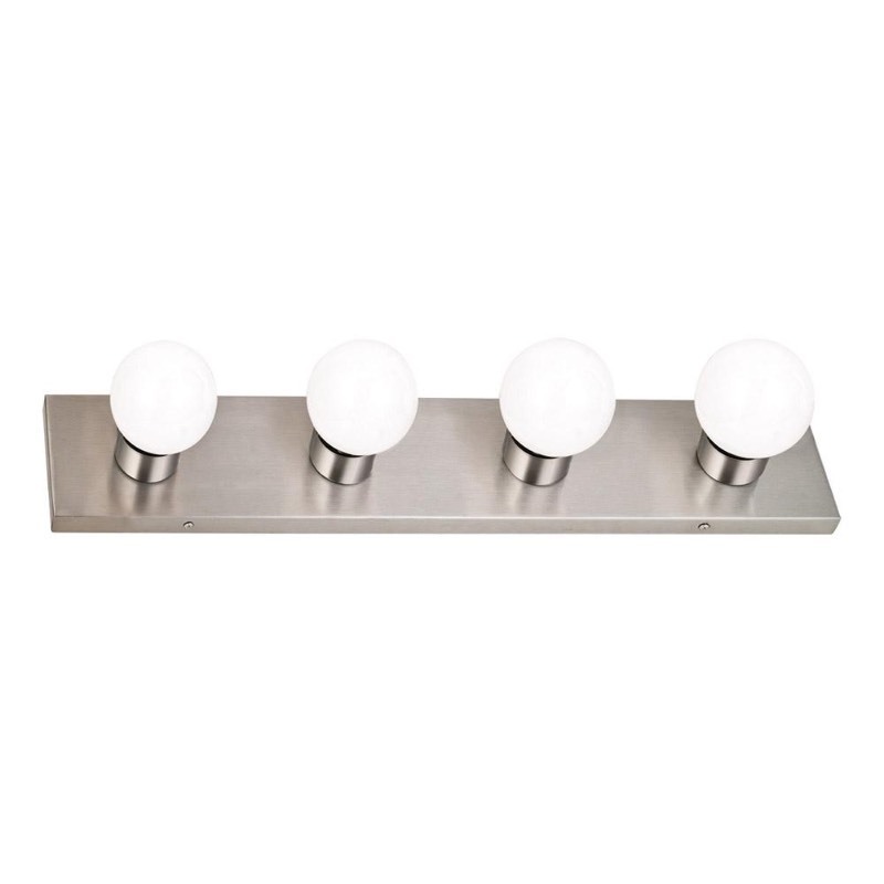 lot 7884 image: Design House 4-Light Vanity Light in Satin Nickel