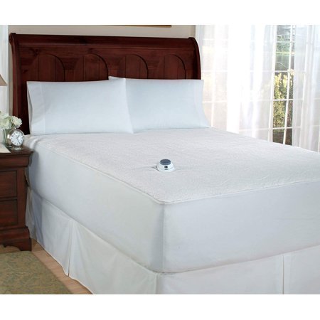 lot 3285 image: Safe and Warm Plush Velour Low Voltage Electric Heated Mattress Pad