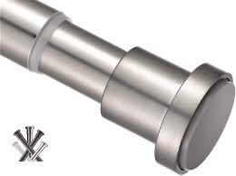 lot 8773 image: BRIOFOX Tension Curtain Rod 43-73 Inches, Adjustable Shower Curtain Rod for Windows or Doorways, Matte Nickel