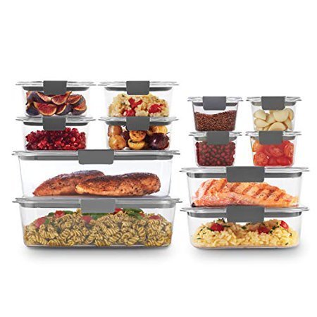 lot 6418 image: Rubbermaid Brilliance Storage 24-Piece Plastic Lids BPA Free, Leak Proof Food Container, Clear