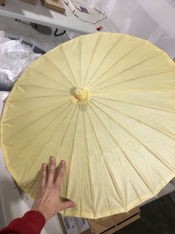 lot 5423 image: Yellow Wicker Umbrella