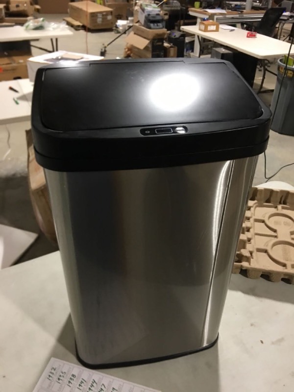 lot 1930 image: 45L Rectangle Stainless Steel Step Trash Can Gold - Brightroom. SENSOR PROBLEM