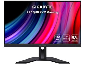 lot 41457 image: Recertified - GIGABYTE M27Q 27 170Hz 1440P KVM Gaming Monitor, 2560 x 1440 SS IPS, 0.5ms (MPRT), 92% DCI P3, HDR Ready, FreeSync Premium, 1x.