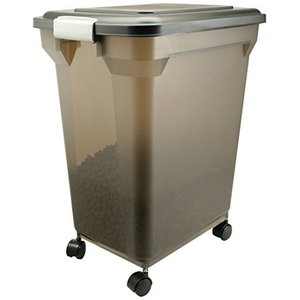 lot 41460 image: IRIS Premium Airtight Pet Food Storage Container, 42-Pounds, Smoke