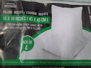 lot 41475 image: Utopia Pillow insert 18 x 18 pack of 2