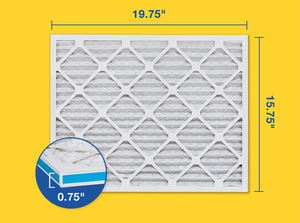 lot 41491 image: Aerostar 16x20x1 MERV 8 Pleated Air Filter, AC Furnace Air Filter, 4 Pack (Actual Size 15 34x19 34x34)