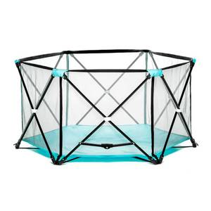 lot 41505 image: Regalo My Play� Portable Playard Indoor and Outdoor with Carry Case and Washable, Aqua, 6-Panel