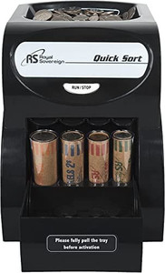 lot 41513 image: Royal Sovereign Electric Coin Sorter, Patented Anti-Jam Technology, 1 Row of Coin Counting (QS-1AC),Black