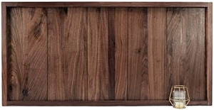 lot 41714 image: MAGIGO 40 x 20 Inches Extra Large Extra Long Rectangle Black Walnut Wood Ottoman Tray, Serve Tea, Coffee Classic Wooden Decorative Walnut Serving Tray