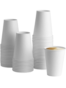 lot 41725 image: 12oz White Hot Coffee Cups & Lids
