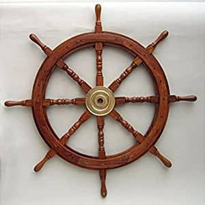 lot 41727 image: 36 Nautical Wood Ship Wheels
