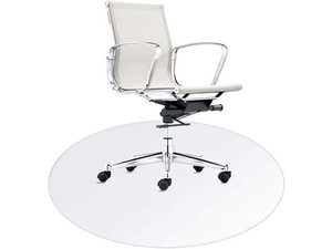 lot 41732 image: Clear Desk Cover Protector, Plastic Desk Pad Mat Table Pads Round Floor Mats for Office Eco Friendly Non-Slip Carpet Protector,