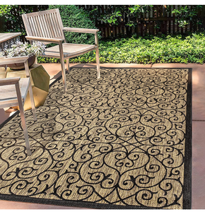 lot 41743 image: JONATHAN Y SMB107A-8 Aztec Print Textured Weave Indoor Outdoor Area Rug Classic Coastal Easy Cleaning Bedroom Kitchen Backyard Patio Non Shedding, 8 X 10, BlackKhaki - not exact stock photo