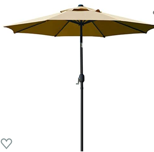 lot 41752 image: Sunnyglade 9 Patio Umbrella Outdoor Table Umbrella with 8 Sturdy Ribs (Tan)