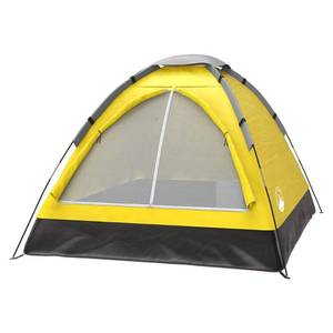lot 41768 image: Wakeman Outdoors 2-Person Yellow Dome Tent with Carry Bag