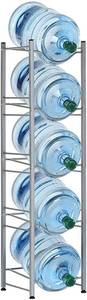 lot 41772 image: Nandae Water Cooler Jug Rack, 5-Tier Heavy Duty Water Bottle Holder Storage Rack for 5 Gallon Water Dispenser, Save Space (Silver)