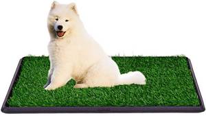 lot 41777 image: LOMANTOWN 30x20 Fake Grass Dog Potty Pad Artificial Grass Trainer Portable Dog Turf with Tray, 3 Layered System Pee Potty Pad