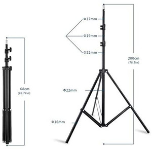 lot 41783 image: IANYUNDIAN Black 2M Light Stand Tripod with 14 Screw Head for Photo Studio Softbox Video Flash Umbrella Reflector Lighting Camera Tripods