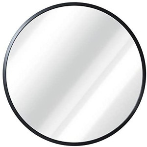 lot 41791 image: Black Circle Wall Mirror 20 Inch Round Wall Mirror for Entryways, Washrooms, Living Rooms and More (Black, 20)