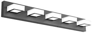 lot 41794 image: Ralbay LED Modern Black Vanity Lights 5 Lights Acrylic Matte Black Bathroom Vanity Lights Over Mirror