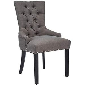 lot 41811 image: Modway Regent Modern Elegant Button-Tufted Upholstered Fabric with Nailhead Trim, Dining Side Chair, Gray - may not be exact stuff stock photo