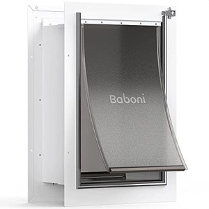 lot 41815 image: Baboni Pet Door for Wall, Steel Frame and Telescoping Tunnel, Aluminum Lock, Double Flap Dog Door and Cat Door, Strong and Durable, Small, Medium, Large, X-Large