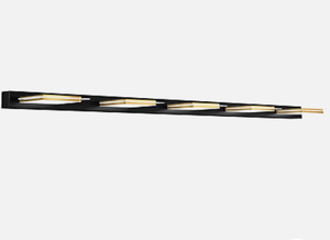 lot 41818 image: AMARTIZ 5 Light Bathroom Vanity Light Black LED Dimmable Bath Light over Mirror