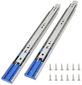 lot 41821 image: 10 Pairs of 16 Inch Hardware 3-Section Soft Close Full Extension Ball Bearing Side Mount Drawer Slides,100 LB Capacity Drawer Slide