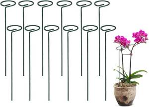 lot 41838 image: GROWNEER 12 Packs 16 Inches Garden Flower Support Plant Support Stakes, with 15 Pcs Plant Labels, Single Plant Stem Flower Support for Flowers, Orchid, Peony, Lily, Rose