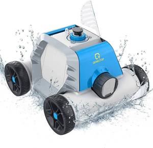 lot 41840 image: QOMOTOP Rechargeable Robotic Pool Cleaner, Cordless Automatic with 5000mAh Battery, IPX8 Waterproof, Blue - (Retails $569)