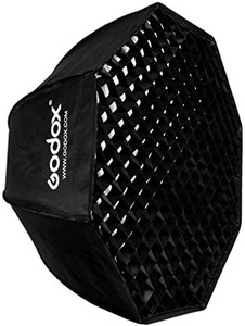 lot 41843 image: Godox SB-UE 47120cm Umbrella Octagon Softbox Reflector with Honeycomb Grid for Speedlight Flash (Bowens Mount) (120cm)