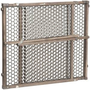 lot 41997 image: Safety 1st - Vintage Grey Wood Doorway Security Gate - Brown