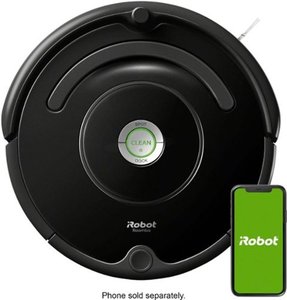 lot 42008 image: iRobot - Roomba 675 Wi-Fi Connected Robot Vacuum - Black  (Appears new)