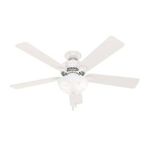 lot 42013 image: 52in Swanson Ceiling Fan in Fresh White with LED Light Kit