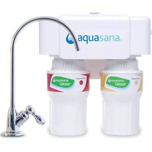 lot 42016 image: Aquasana - Claryum� 2-Stage 500-gal. Filter Capacity Under Sink Water Filter with Dedicated Faucet - Chrome