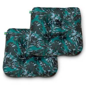 lot 42021 image: Duck Covers Water-Resistant IndoorOutdoor Seat Cushions, 19 x 19 x 5 Inch, 2 Pack, Olympic Forest