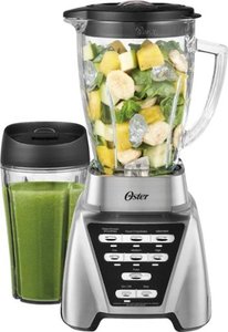 lot 42024 image: Oster - Pro� 1200 Plus Blend-N-Go� Smoothie Cup - Brushed Nickel(new)