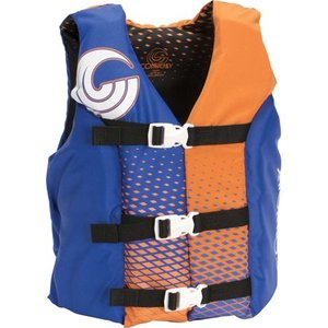 lot 42045 image: CWB Connelly Coast Guard Approved Nylon Youth Life Jacket PFD Vest, NavyOrange