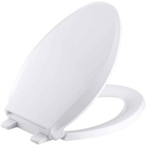 lot 42064 image: Kohler Cachet Quiet-Close with Grip-Tight Elongated Toilet Seat, White