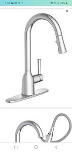 lot 42451 image: Moen Edwyn Pre-rinse Pulldown Kitchen Faucet Spot Resist 87807srs Brand