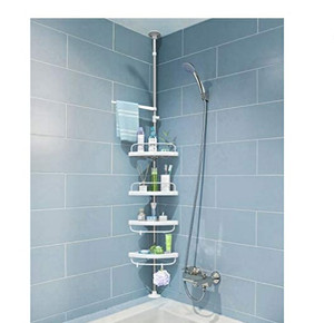 lot 43010 image: ADOVEL 4 Layer Corner Shower Caddy, Adjustable Shower Shelf