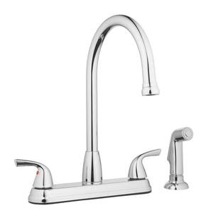 lot 43018 image: AquaVista 2-Handle High Arc Kitchen Faucet with Side Sprayer