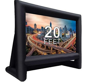 lot 43041 image: 20 Feet Inflatable Outdoor Movie Projector Screen, Blow Projector Screen Projection Screen for Outdoor Backyard -