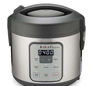 lot 43101 image: Instant Pot Zest 8 Cup Rice Cooker, Steamer, Cooks Rice, Grains, Quinoa and Oatmeal, No Pressure Cooking Functionality